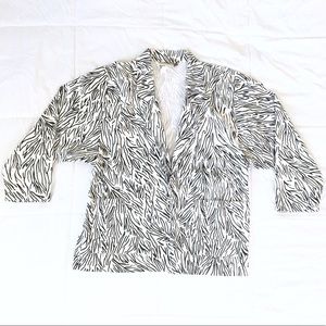80s Zebra Vintage Blazer Chore Coat Oversized